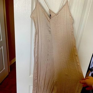 As seen on Hailey Bieber - flowy champagne romper